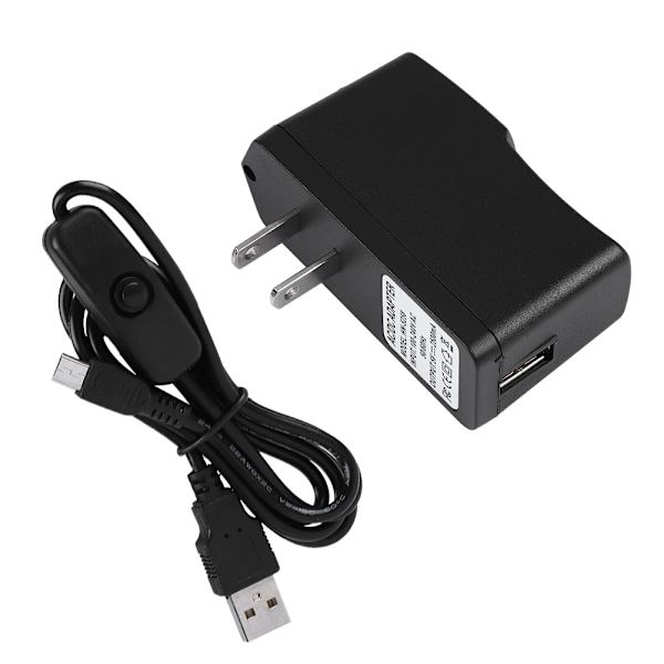 5V2.5A Strömadapter med PÅ/AV-brytare Strömkälla Micro USB Laddare Adapter