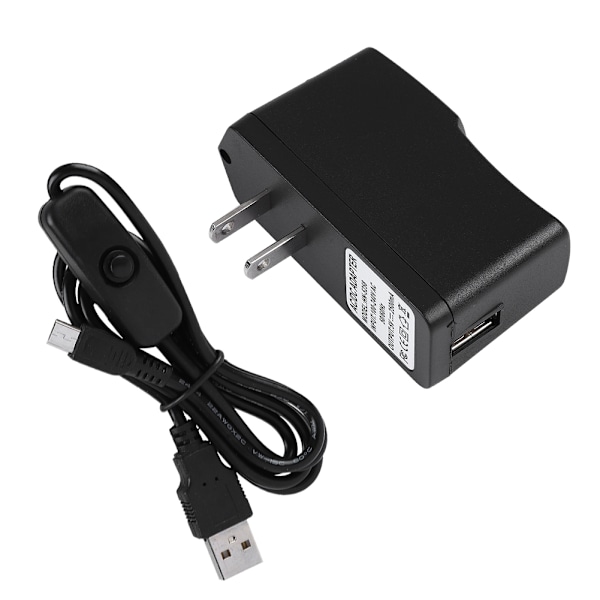 5V2.5A Strømadapter med PÅ/AV-bryter Strømforsyning Mikro USB Laderadapter