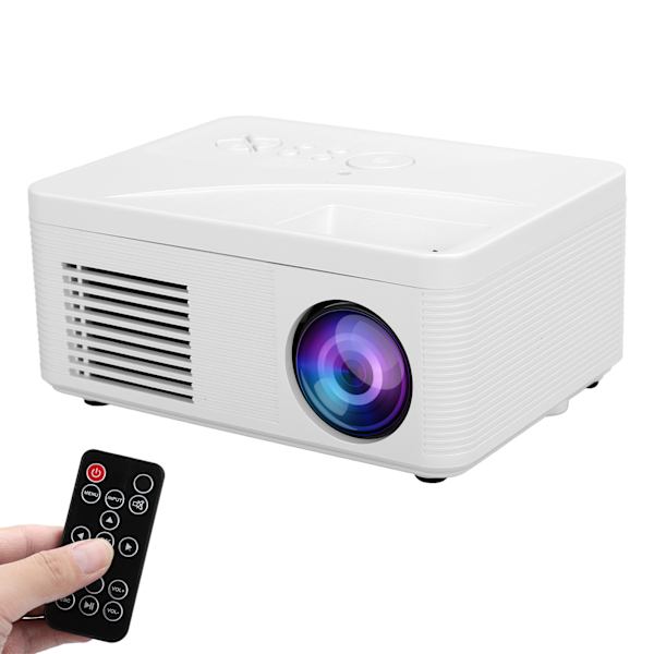 Mini Projektor Hjem Bærbar HD 1080P Vegg Projeksjon Video USB HDMI AV H3 100‑240V Hvit EU Plugg