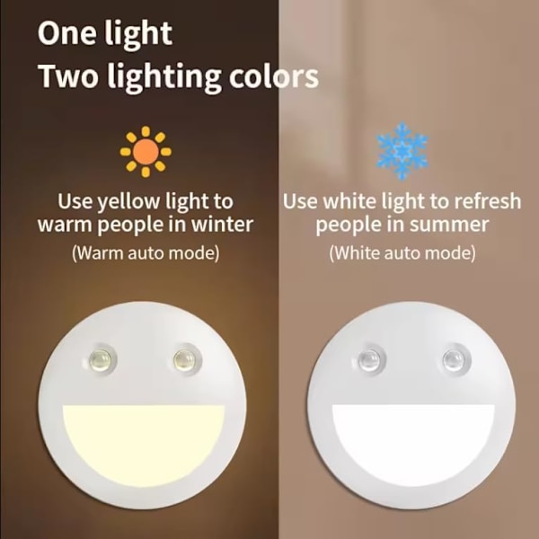 Smiley Smart Natlampe - Lyssensor + PIR Bevægelsessensor. Natlampe til børn med magnetisk krop, en ny hjemmets must-have! Bærbar natlampe