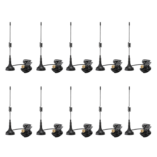 10 stk GSM 433Mhz antenne 5dbi SMA rett radio sugekoppantenne med tilkoblingskabel