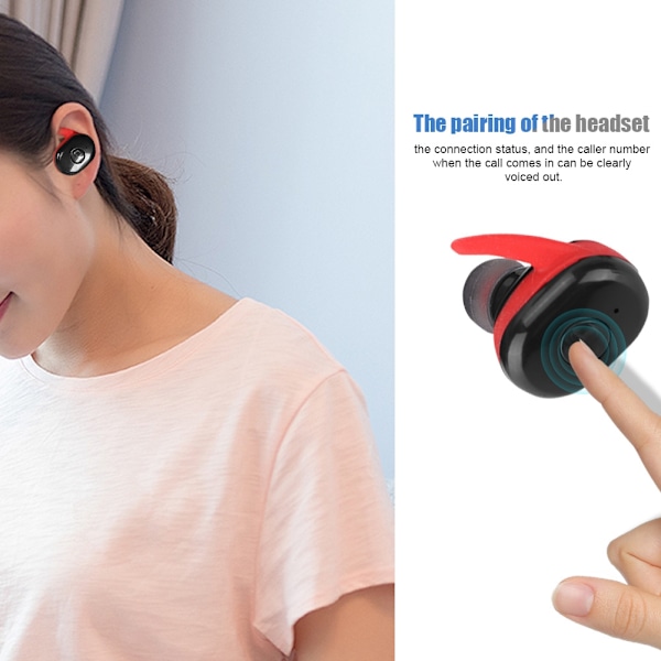 i8 Sport TWS Earbuds Trådløse BT-øretelefoner Mini Musik Headset (Sort)