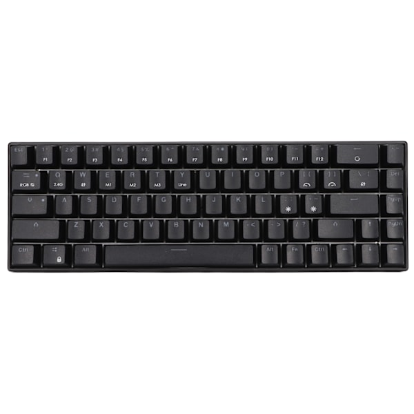 Trådløst 2,4 G mekanisk tastatur sort 68 taster RGB dynamisk baggrundsbelysning trådløst gaming tastatur til Windows rød switch