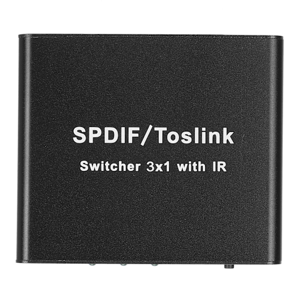 SPDIF/TosLink-kytkin 3x1 kytkentälaite kaukosäätimellä 3 sisään 1 ulos kytkin 100V‑240V