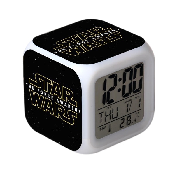 Star Wars Alarm Clock Movie The Force Awakens LED Alarm Clock Square Clock Digital Alarm Clock with Time, Temperature, Alarm, Date