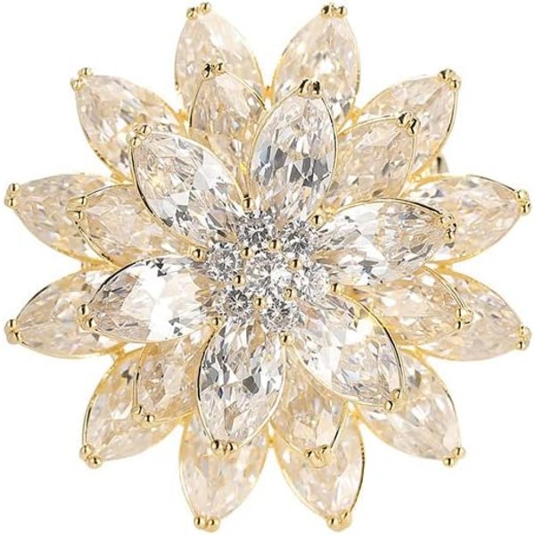 Pins for kvinners mote, skinnende snøfnugg store vakre blomsterbrosjer smykker for kvinner blomsterserie brosjer og nåler designer damekostyme Shiny Snowflake
