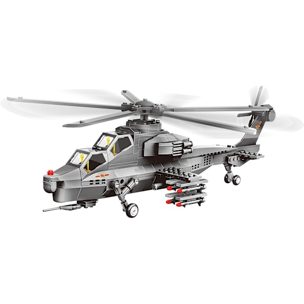 Hyökkäyshelikopteri Ilmavoimien Rakennuspalikkasarja – 272-osainen Helikopterin Rakennuslelusarja – Rakennuspalikka Lentokonelelu Yli 10-vuotiaille Lapsille ja Aikuisille
