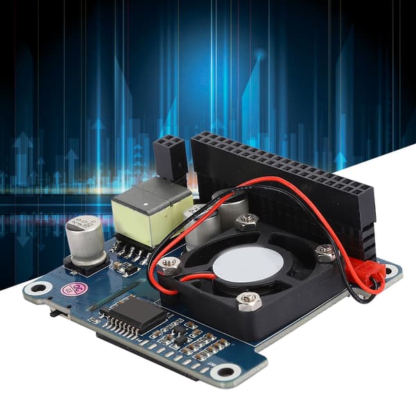Expansionskort kylfläktmodul för Raspberry Pi 4b 3b POE Ethernet Power Onboard-fläkt