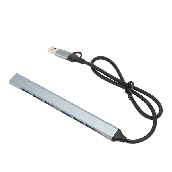 Typ C Hub 7 Gränssnitt 5 Gbps Aluminiumlegering Plug and Play Space Grey USB 3.0 Dockningsstation för stationär dator bärbar dator PC