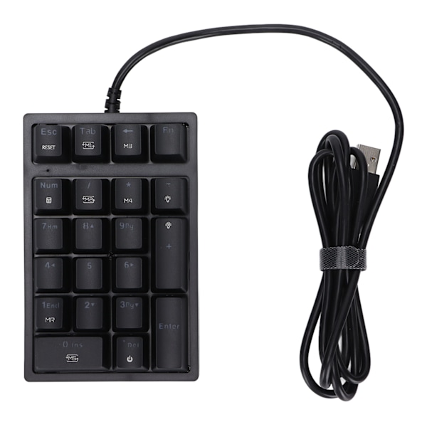 Kablet tastatur RGB bakgrunnsbelysning trinnvis tastehette programmerbare knapper 21 taster mekanisk tastatur rød aksel
