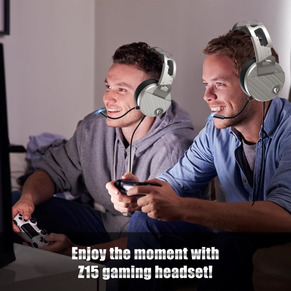 Gaming Headset - 3D Surround Sound Hodetelefoner, Justerbar Støydempende Mikrofon, LED-lys, Xbox One Headset med Aluminiumramme for Nintendo Switch, P Green