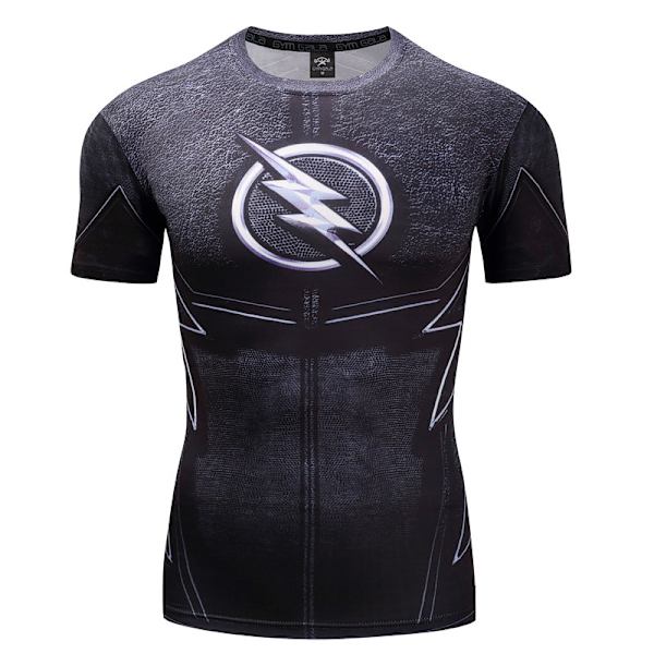 Digitaltryck Superman Kortärmad Captain America Sporttights Snabbtorkande Fitness Stretch T-shirt D020 XL
