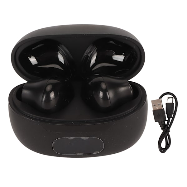 Bluetooth Oversætter Earbuds Støjreduktion 74 Sprog 70 Accenter Trådløse Oversætter Earbuds med Digitalt Display Sort
