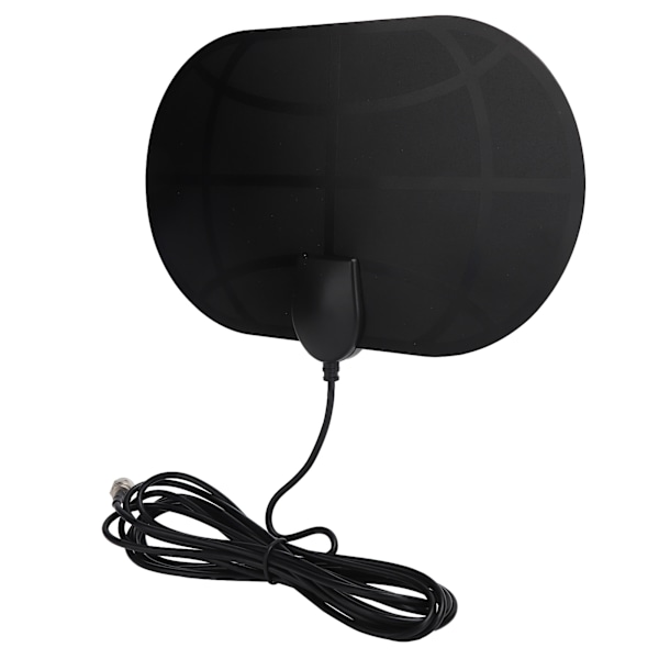 Innendørs HD-antenne med høy forsterkning, digital TV-antenne, satellittsignalmottaker, svart oval