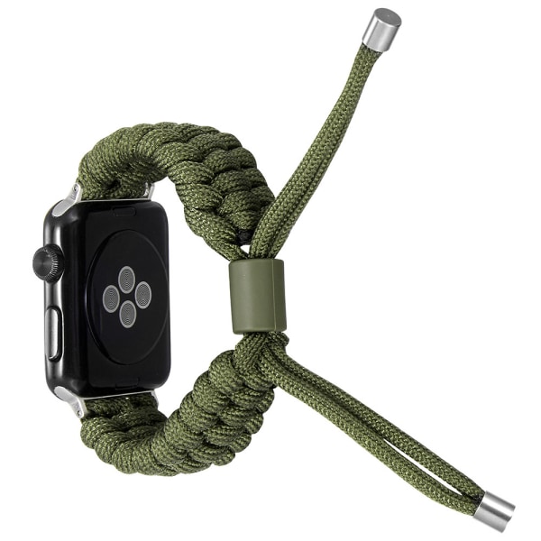 Paracord urrem til Apple Watch serie 7/8 45mm - Justerbar vævet rem - Paracord armbånd - Nylon flettet urrem