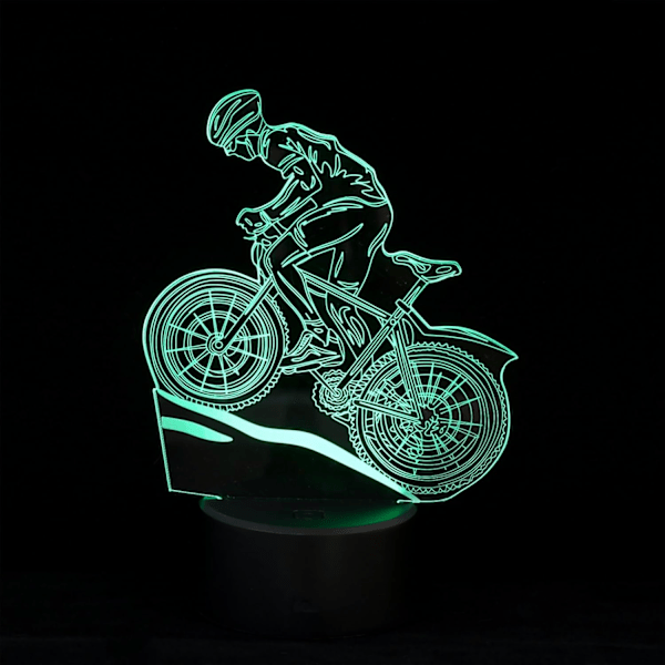 1 stk Cykling 3D Lys LED Natlys Pærer Træningscykel Lampara De 3D Illusion Lys Bevægelsessensor Natlys Sportsbord Pære Partylys