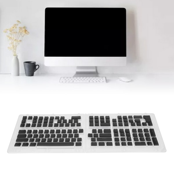 Tastaturtastaturer 129 taster Pudding Gennemsigtig OEM Højde PBT Tofarvet sprøjtestøbning DIY Keyboard Tastaturhætter Sort