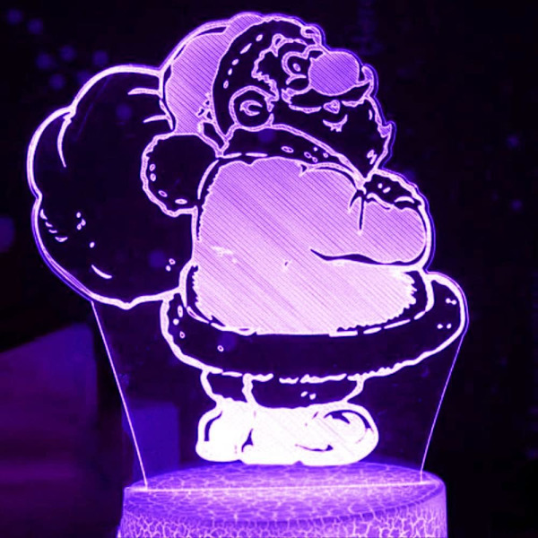 3D Julenissen Nattlys Bordskrive Optisk Illusjon Lamper 16 Farge Skiftende Lys LED Bordlampe Jul Hjem Kjærlighet Bursdag Barn Barn Leke Gave