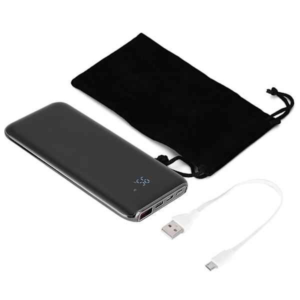 LED-skærm Powerbank Multi-level Beskyttelse 8000mAh Bærbar Opladningsbank - Grå