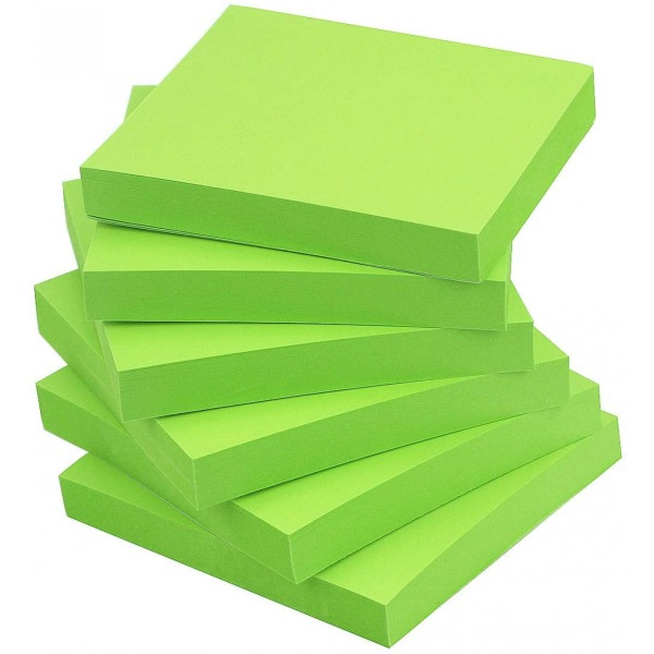 Sticky Notes 3x3 Self-Stick Notes Grön färg 6 block, 100 ark/block