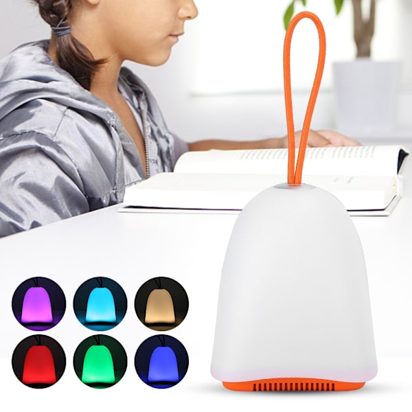 Trådlös Bluetooth-högtalare Lätt touch-kontroll 8 färger LED-nattlampa Smart SpeakerOrange