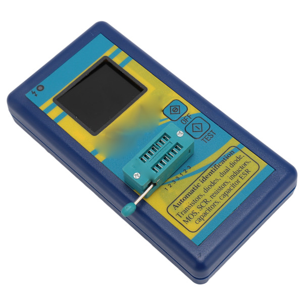 Transistortestare 1,8 tum TFT-färgskärm NPN PNP Automatisk identifiering Mosfet Automatisk testare för testdetektering Blå