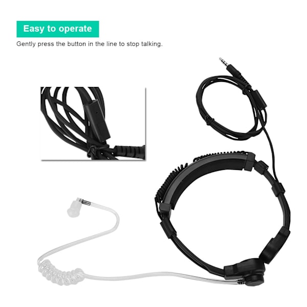 Justerbar Halsmikrofon Mikrofon Skjult Akustisk Rør Skjult Luftrør Headset