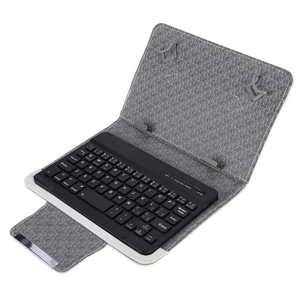 7''-7.9'' Tablet Universal PU Suojakuori Kotelo   Bluetooth-näppäimistö (Valkoinen kotelo  näppäimistö)
