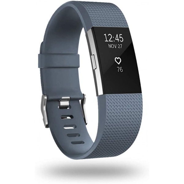 Älykäs kello, rannekorun vaihtohihna yhteensopiva Fitbit charge 2:n kanssa, klassinen ja erikois säädettävä urheilurannekkeet（Slate-L）