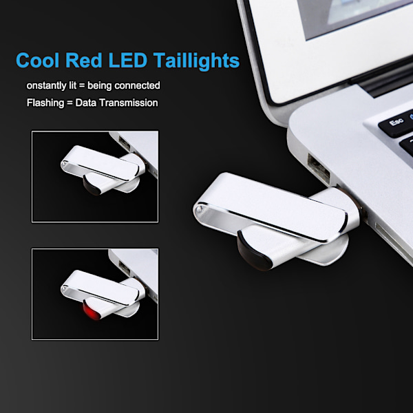För Netac 360 graders fri rotation U-disk USB3.0 aluminiumlegering skal USB-minne (16 GB)