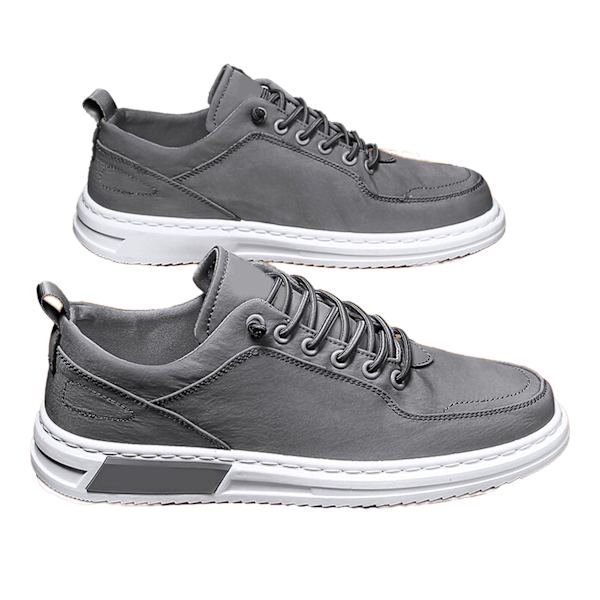 Miesten pehmeäpohjainen hengittävä ja liukumaton kevyt tyylikäs miesten plimsollit matkoille, toimistoon ja urheiluun Grey 42 EU