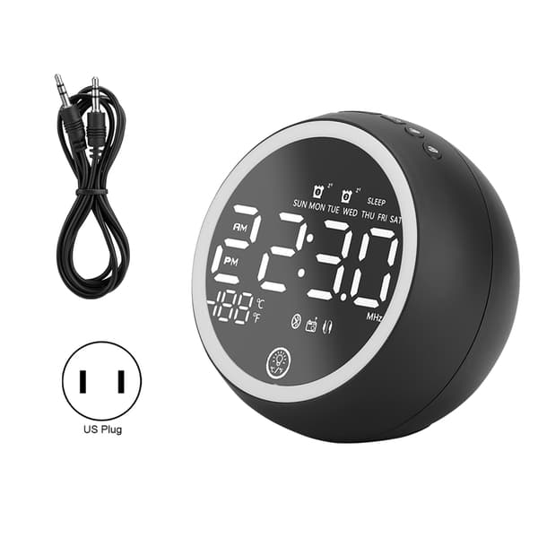 Multifunktionell dubbel USB Bluetooth 5.0 handsfree-samtal högtalare med temperaturdisplay