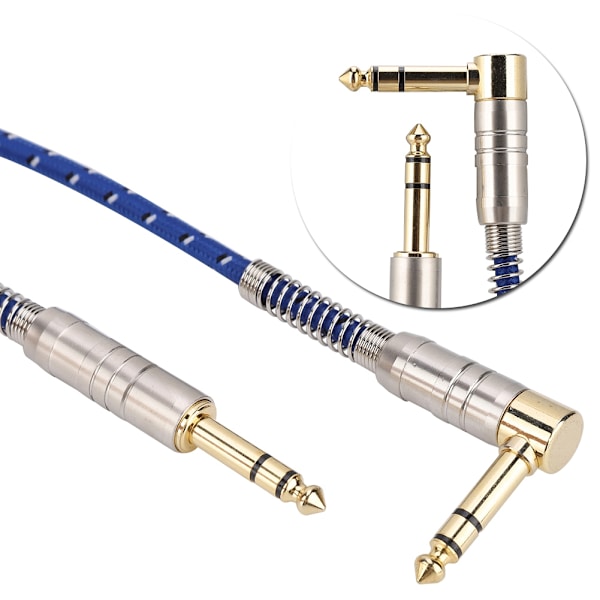 6,35 mm hann til hann rett hode til albuehode stereo lydkabel pluggadapterledning (10 m)