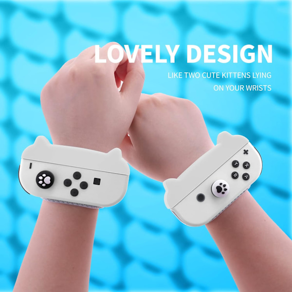 Danseband for Nintendo Switch håndleddsbånddeksel for Joycon armbåndsspill armbånd elastisk stropp danseband (hvit)