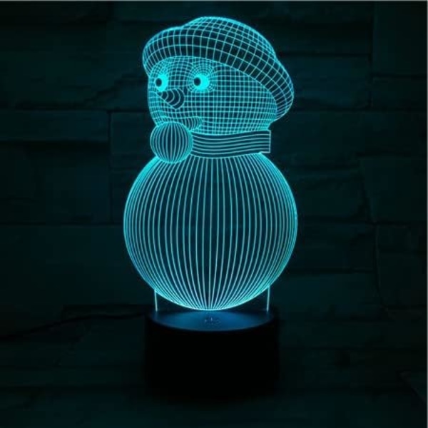 Uruzuo God Jul Juletre Nissemann 3D Illusions Nattlys Leke Snømann Lampe, Skrivebord Julelys Bursdagsdekorasjoner Gaver Fest Romdekor