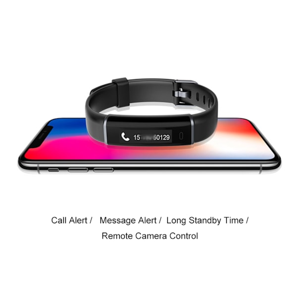 ID130 Smart Bluetooth Sportsarmbånd Fitness Tracker Matched Med APP Sort