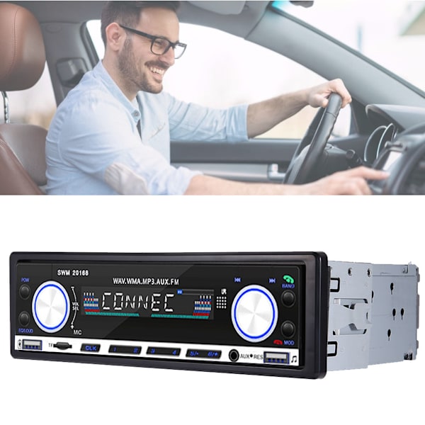 4 x 60W kaksois-USB-auton kojelaudan näköinen yksikara kaksois-USB-auton MP3 FM-radiosoitin
