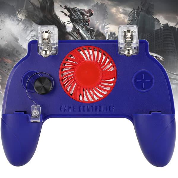 LX1 Universal til mobiltelefon under 6,5 tommer Game Pad Controller Joystick med ventilator (blå)
