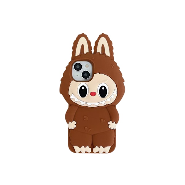 Labubu 3D Sød Kaninøre Telefoncover: Silikone, Legende dukke Design (brun) brown iPhone16