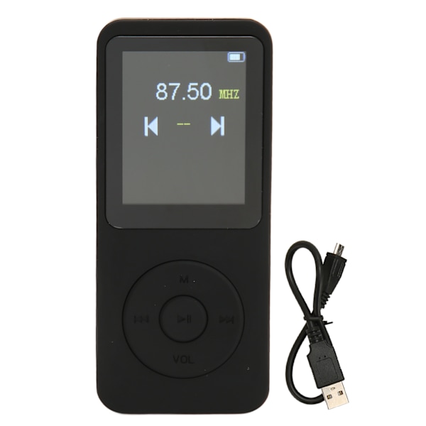 MP3-afspiller med Bluetooth 5.0 1W 8Ω HD-højttaler FM-radio HiFi-lydløs lyd Multifunktion bærbar MP3 MP4 musikafspiller