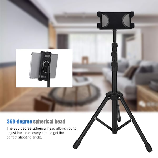 Universal Tripod Tablet Gulvstativ Justerbar Holder til iPad Air Pro/Samsung Galaxy Tab