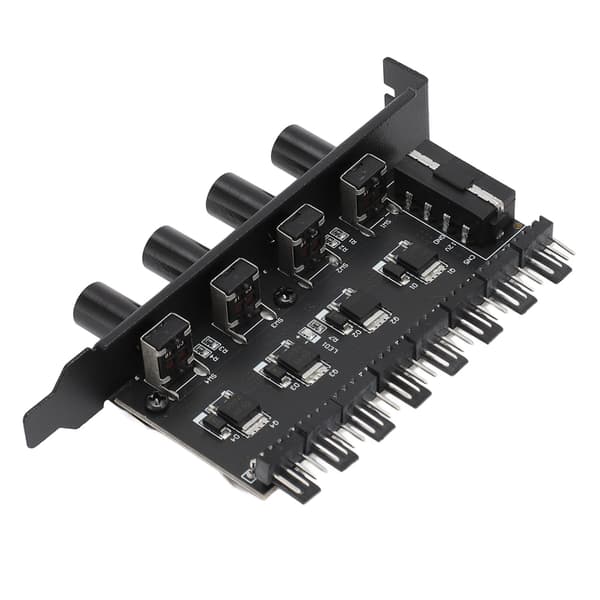 3PIN/4PIN 4-knaps køleventilator hastighedsregulator PC 8 kanaler ventilator hub til CPU kabinet HDD VGA PWM ventilator 12V ventilatorstyring