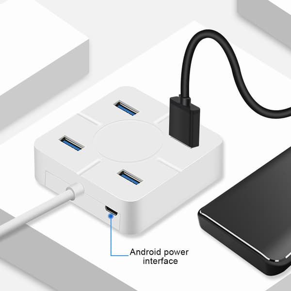 Hub Multi 4-Port Splitter Expansion Cable Adapter Ultra Speed Laptop Computer USB 3.0