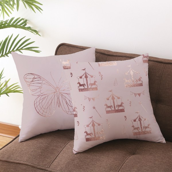 JUSTUP Pudebetræk Flow Guld Element Print Peach Skin Fløjl Pudebetræk 18 ×18 Tommer Geometriske Kvadratiske Pudebetræk Dekoration Sofa Seng