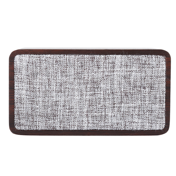 Soild Wood Box Bärbar Subwoofer 52mm Bluetooth Högtalare Nötbrun med Laddningskabel