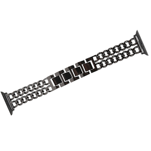 Metal Watch Band Sort Cowboy Style Udskiftningsrem Armbåndskæder til IOS Watch38mm/40mm
