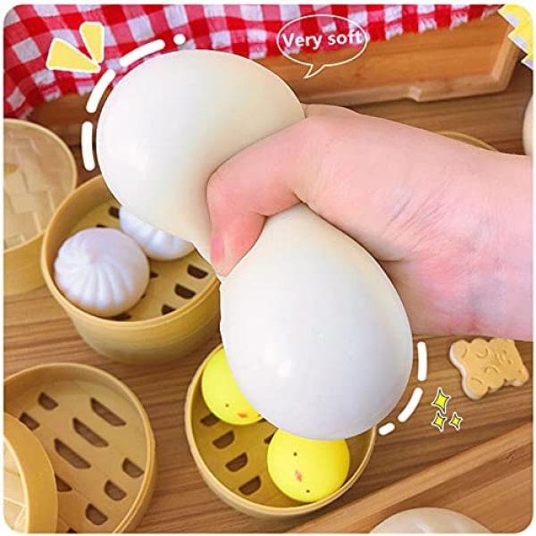 Unzip Steamed Stuffed Bun Squeeze Toy, Sensory Toys, Artificial Rebound Bun Toy with A Mini Steamer, Slow Rising Simulation Decompression Toy, for Kid