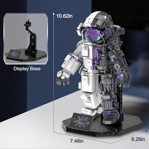 Finger Rock Rymdastronauter Byggsats för Vuxna, Semi-Mekanisk Astronaut Actionmodell med Displaystativ för Kontor Heminredning