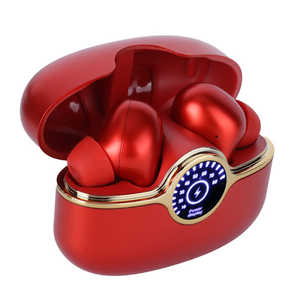 Q1 Trådløse Bluetooth-hodetelefoner med displayetui Ekte trådløse stereoøreplugger Bærbart HiFi Bluetooth-headset