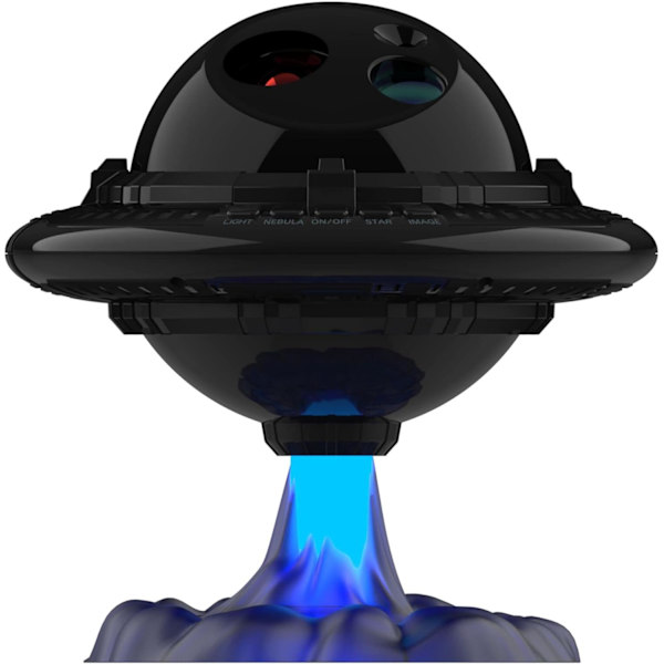 UFO Stjerneprojektor Nattlys, Galaxy Starry Nebula Projektorlys; Blinkende Stjernelys, Romskip, Varierende Flammefarge med Timer, Fjernkontroll for Rom